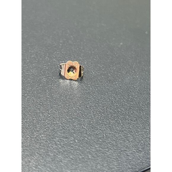 Designer Signed 14K White Gold Prong Set Round Diamond Stud Earring *Single - Picture 4 of 13